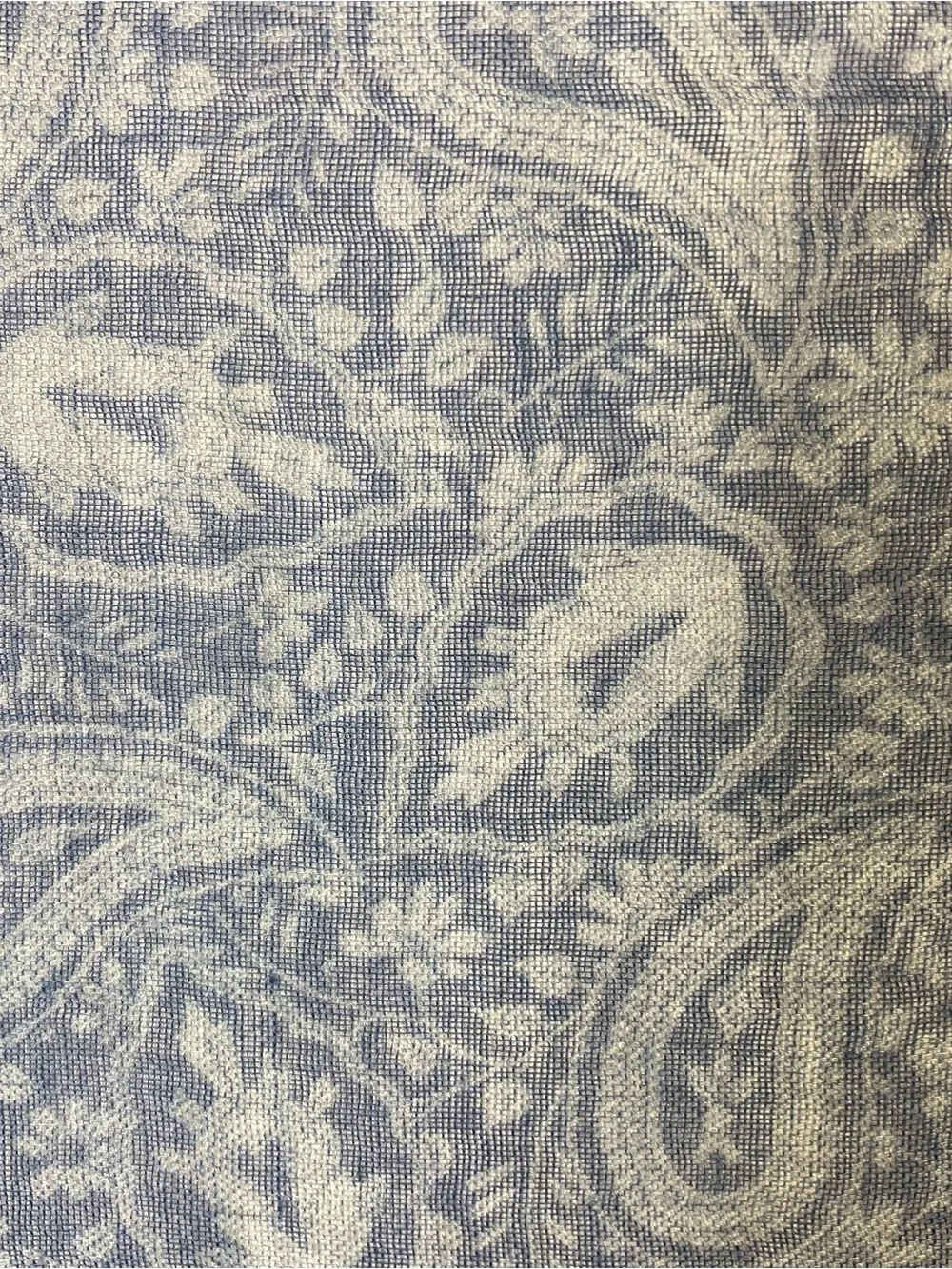 nwot JOHN VARVATOS Scarf 25”x73” Blue-Paisley ITALY Modal Fringe Trim